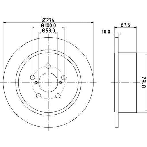 DON 2 x Solid Rear Brake Discs PCD21602