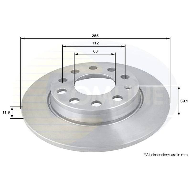 Comline 2 x Solid Rear Brake Discs ADC1436