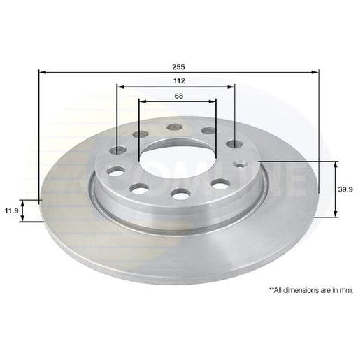 Comline 2 x Solid Rear Brake Discs ADC1436