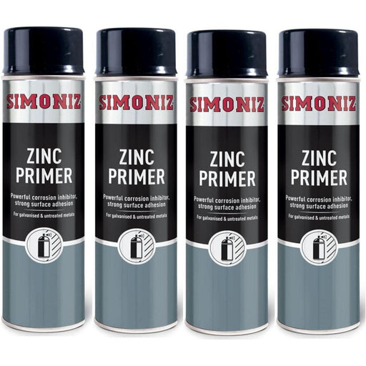 4x Simoniz Zinc Metal Primer Auto Car Spray Paint 500ml Aerosol SIMP10D Simoniz  - Town Parts