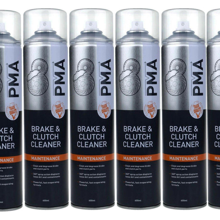 6 x PMA Brake And Clutch Cleaner Degreaser Aerosol Professional Spray 600ml BRCL PMA  - Town Parts