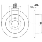 DON 2 x Solid Rear Brake Discs PCD15872