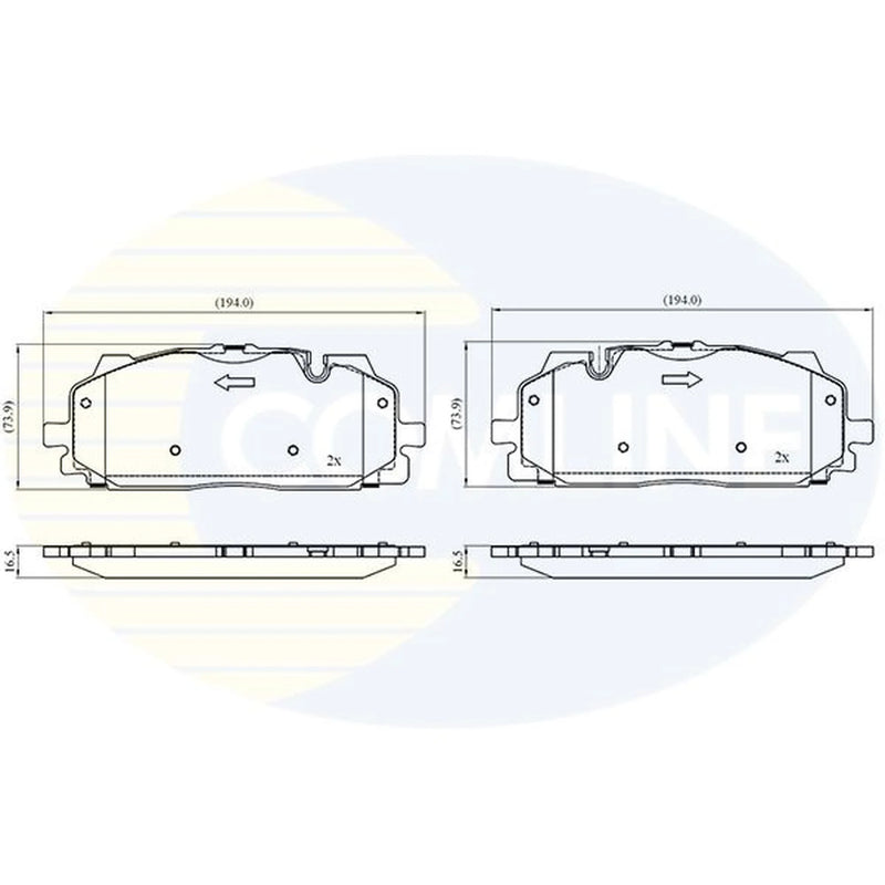 Comline 4 x Front Brake Pad Set CBP02443