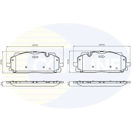 Comline 4 x Front Brake Pad Set CBP02443