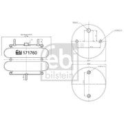 Febi Air Suspension Bellow 340mm 171760