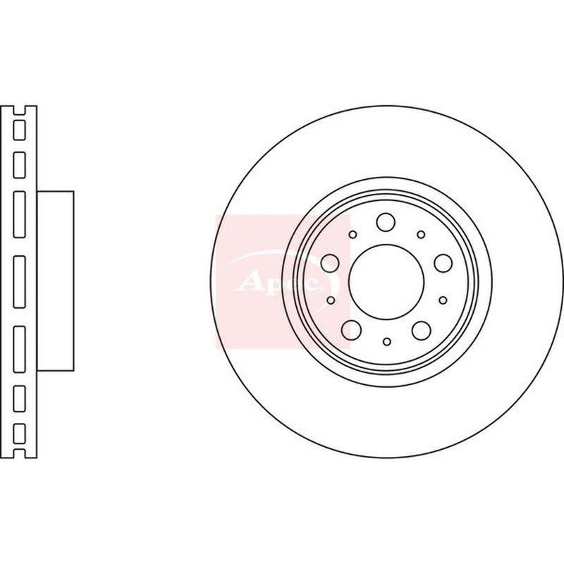 Apec 2 x Vented Front Brake Discs DSK3261