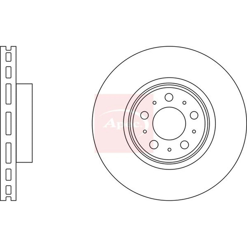 Apec 2 x Vented Front Brake Discs DSK3261