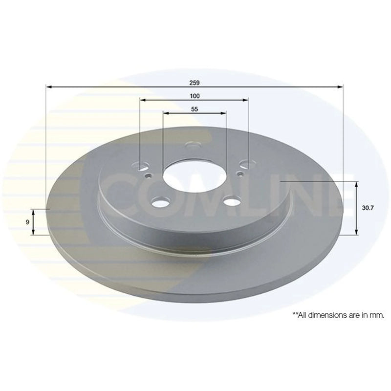 Comline 2 x Solid Rear Brake Discs ADC01149