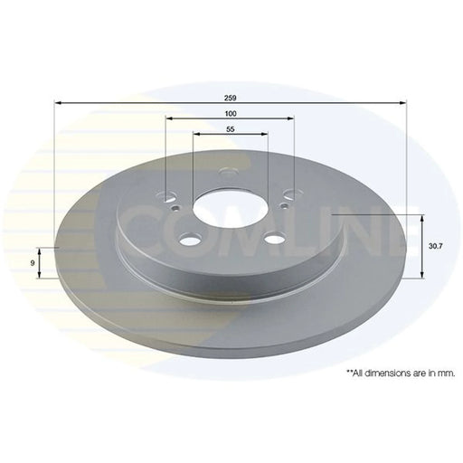 Comline 2 x Solid Rear Brake Discs ADC01149