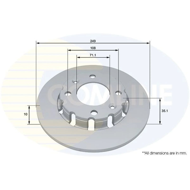 Comline 2 x Solid Rear Brake Discs ADC5084
