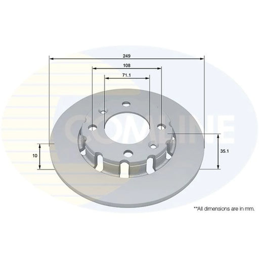 Comline 2 x Solid Rear Brake Discs ADC5084