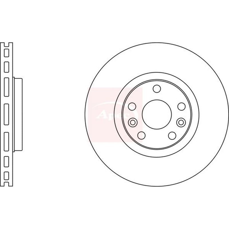 Apec 2 x Vented Front Brake Discs DSK2635