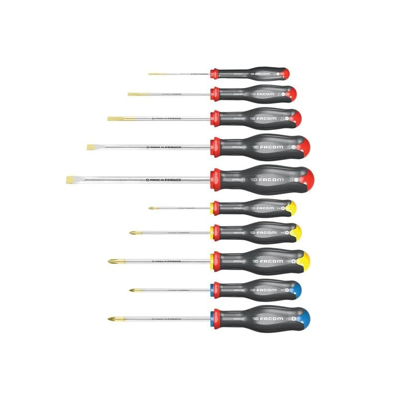 Facom Protwist® Screwdriver Set, 10 Piece - ATW.J10PB