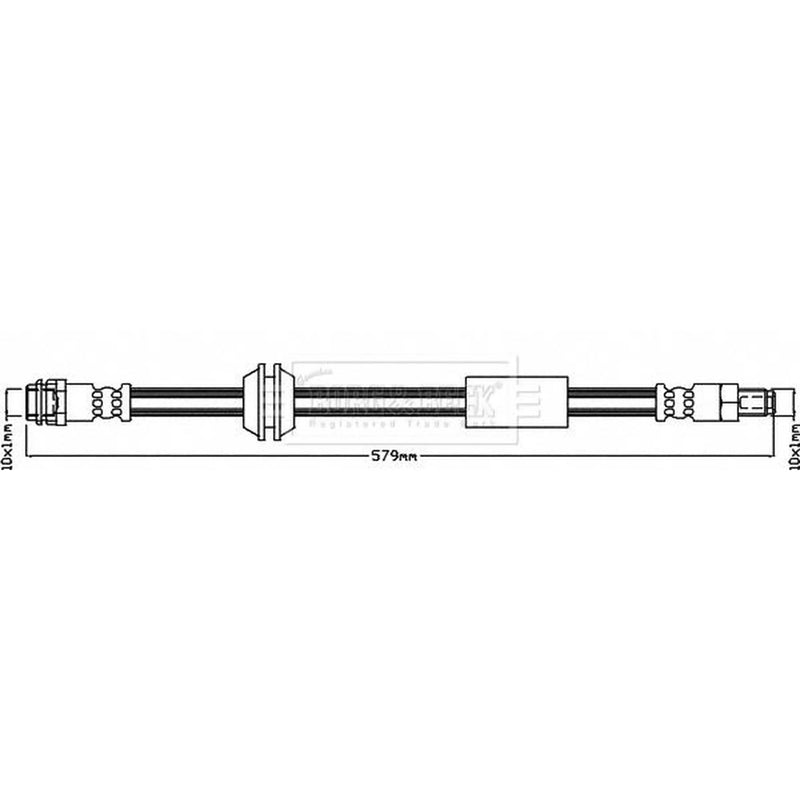 Borg & Beck Brake Hydraulic Hose Line Front Left BBH8654