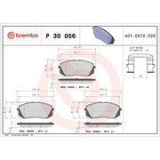 Brembo 4 x Front Brake Pad Set P30056