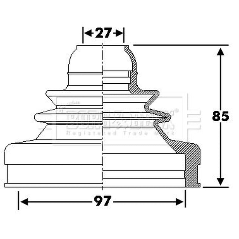 Borg & Beck Drive Shaft Bellow Kit Rear Left BCB6286