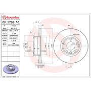 Brembo 2 x Solid Front Brake Discs 08.5768.10