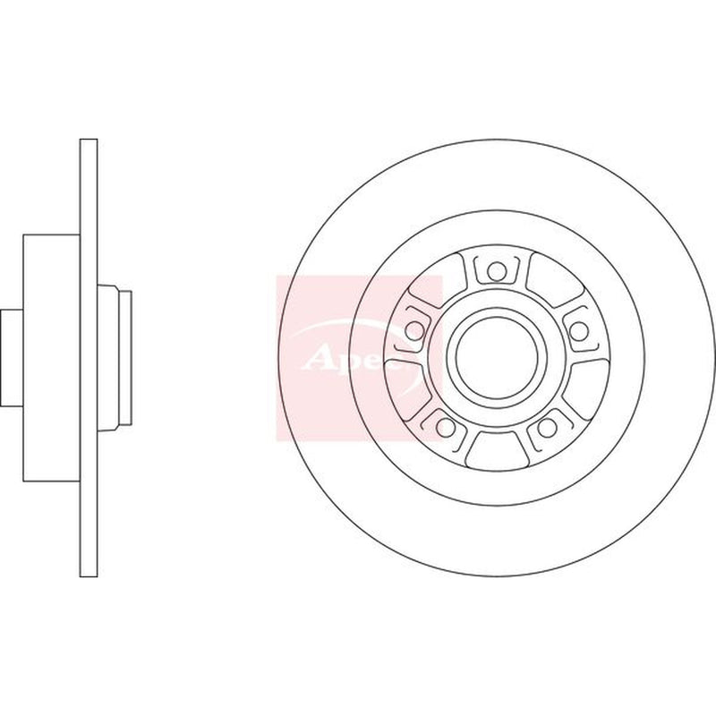 Apec 2 x Solid Rear Brake Discs DSK3397
