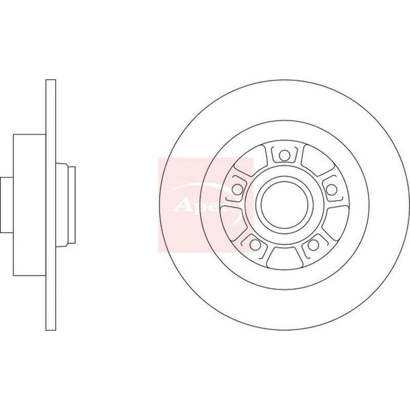 Apec 2 x Solid Rear Brake Discs DSK3397