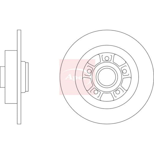 Apec 2 x Solid Rear Brake Discs DSK3397