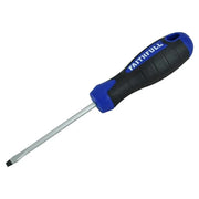 Faithfull Soft Grip Screwdriver Flared Slotted Tip 4.0 x 75mm - FAISDF75