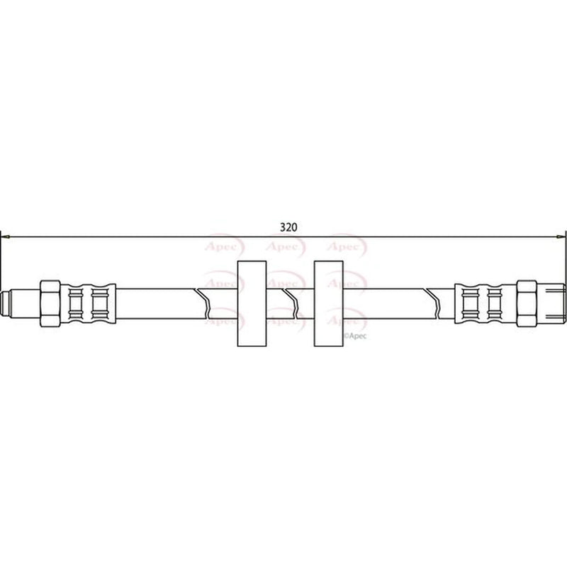 Apec Brake Hydraulic Hose Line Front HOS3050