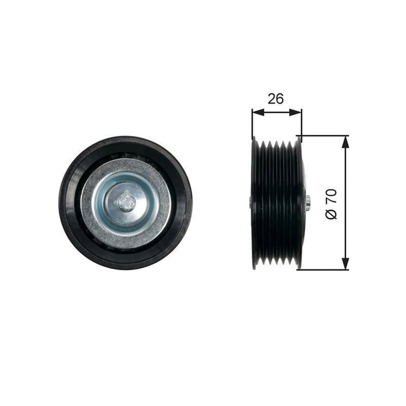 Gates V-Ribbed Belt Deflection/Guide Pulley Upper T36469