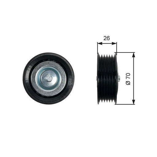 Gates V-Ribbed Belt Deflection/Guide Pulley Upper T36469