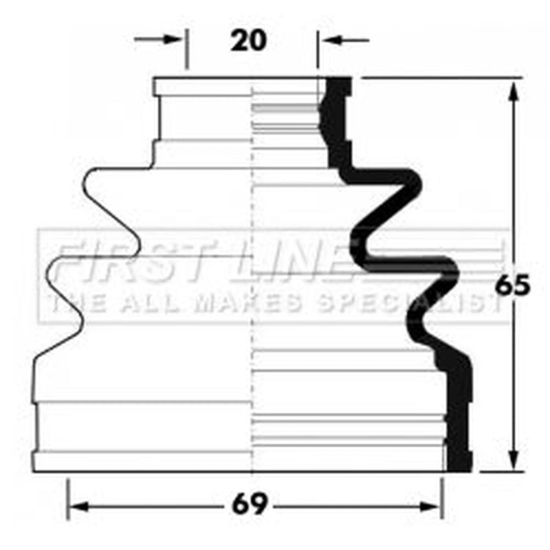 First Line Drive Shaft Bellow Kit Rear Left FCB6039