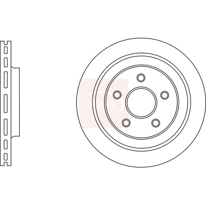 Apec 2 x Vented Front Brake Discs DSK3022