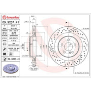 Brembo 2 x Slotted/Perforated Rear Brake Discs 09.9257.41