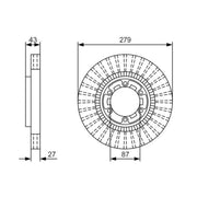 Bosch 2 x Vented Front Brake Discs 0 986 479 U06