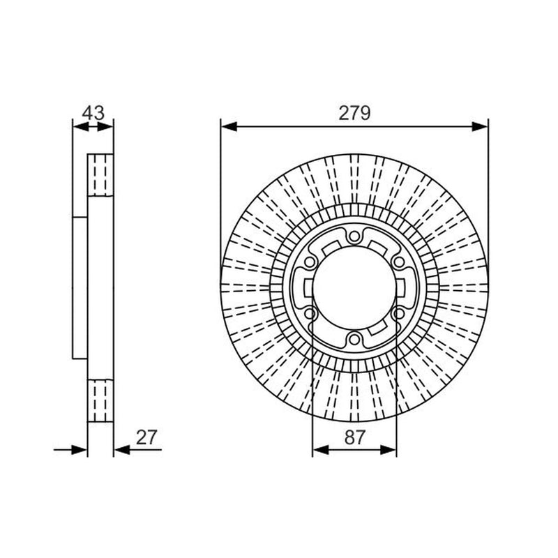 Bosch 2 x Vented Front Brake Discs 0 986 479 U06