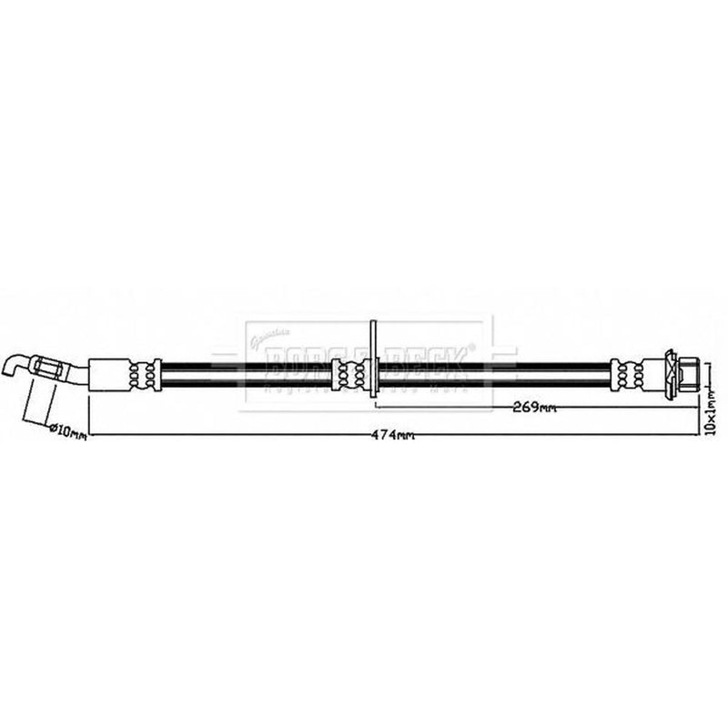 Borg & Beck Brake Hydraulic Hose Line Front Left BBH8226
