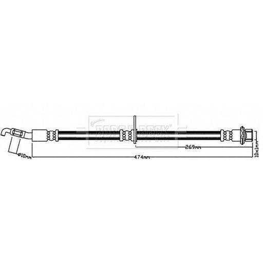 Borg & Beck Brake Hydraulic Hose Line Front Left BBH8226