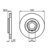 Bosch 2 x Internally Vented Front Brake Discs 0 986 478 988