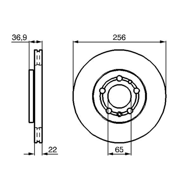 Bosch 2 x Internally Vented Front Brake Discs 0 986 478 988
