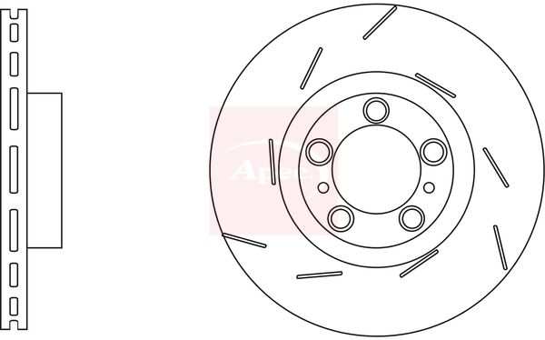 Apec 2 x Brake Disc Set Slotted/Internally Vented