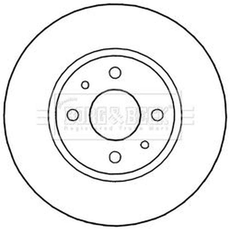Borg & Beck 2 x Solid Front Brake Discs BBD5242