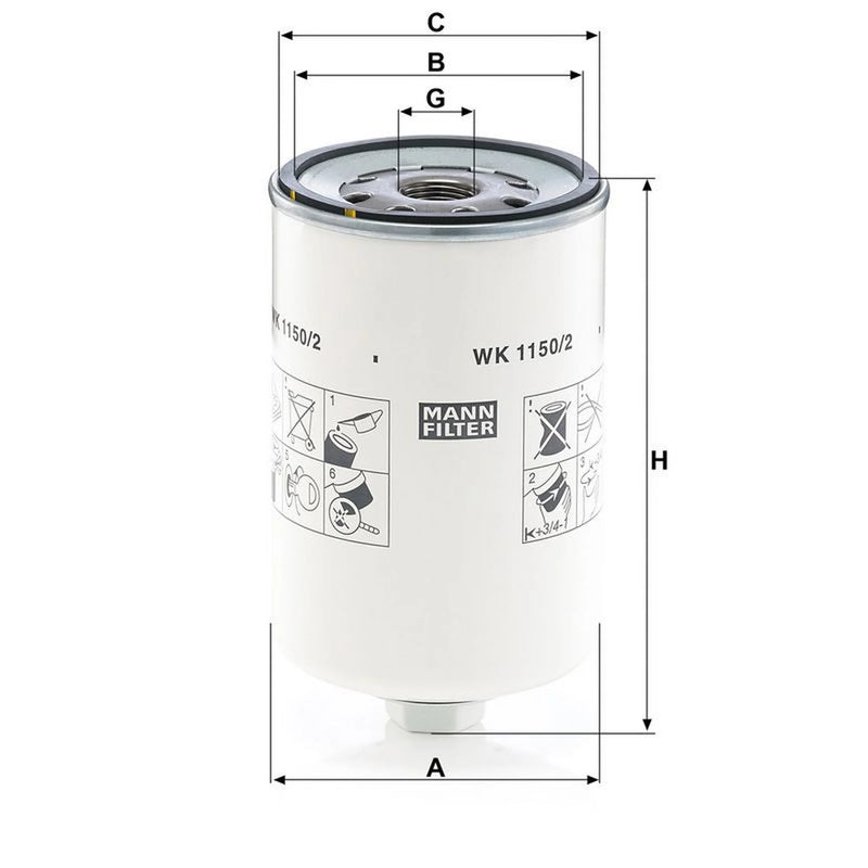 MANN-FILTER Fuel Filter Element WK 1150/2 OE 10044303 10429946 12820742 12887425