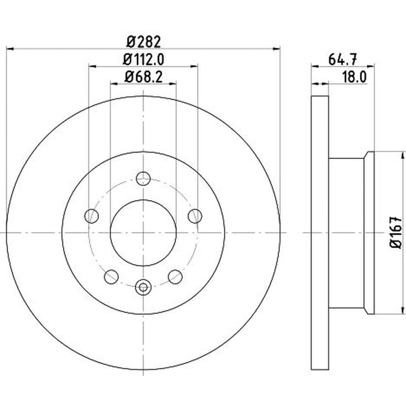 Mintex 2 x Solid Front Brake Discs MDC917