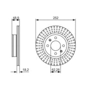 Bosch 2 x Vented Front Brake Discs 0 986 479 770