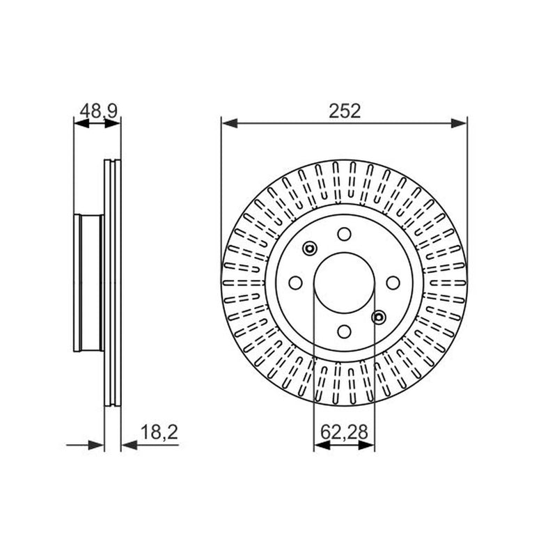Bosch 2 x Vented Front Brake Discs 0 986 479 770