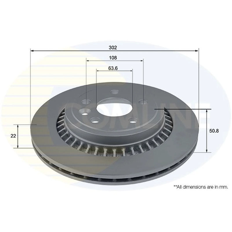 Comline 2 x Internally Vented Rear Brake Discs ADC1917V