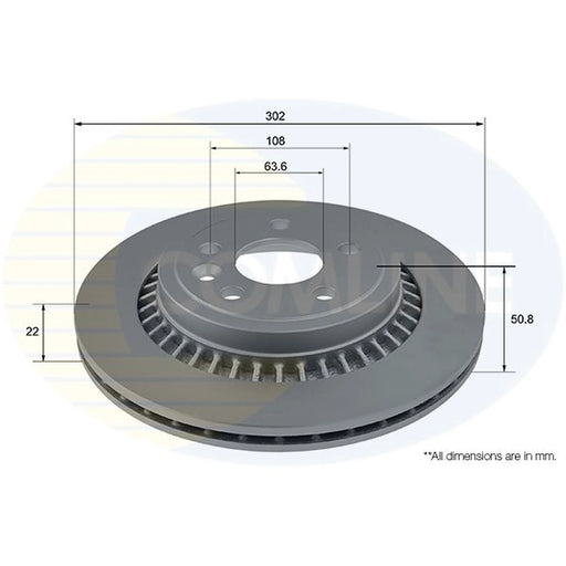 Comline 2 x Internally Vented Rear Brake Discs ADC1917V