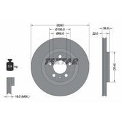 Textar 2 x Externally Vented Front Brake Discs 92082305