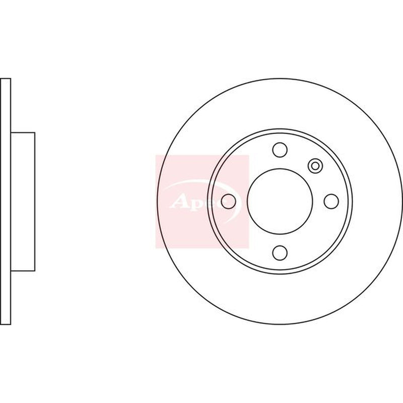 Apec 2 x Solid Front Brake Discs DSK232