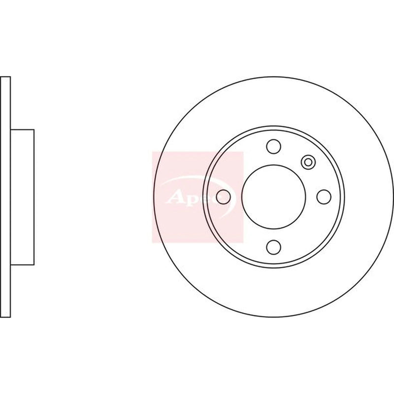 Apec 2 x Solid Front Brake Discs DSK232