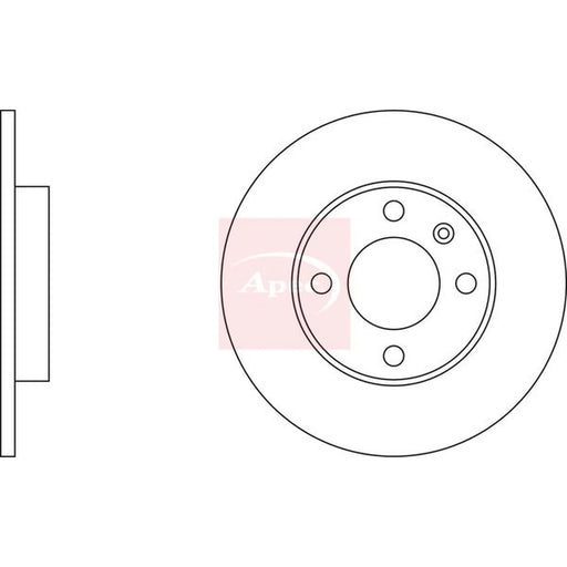 Apec 2 x Solid Front Brake Discs DSK232