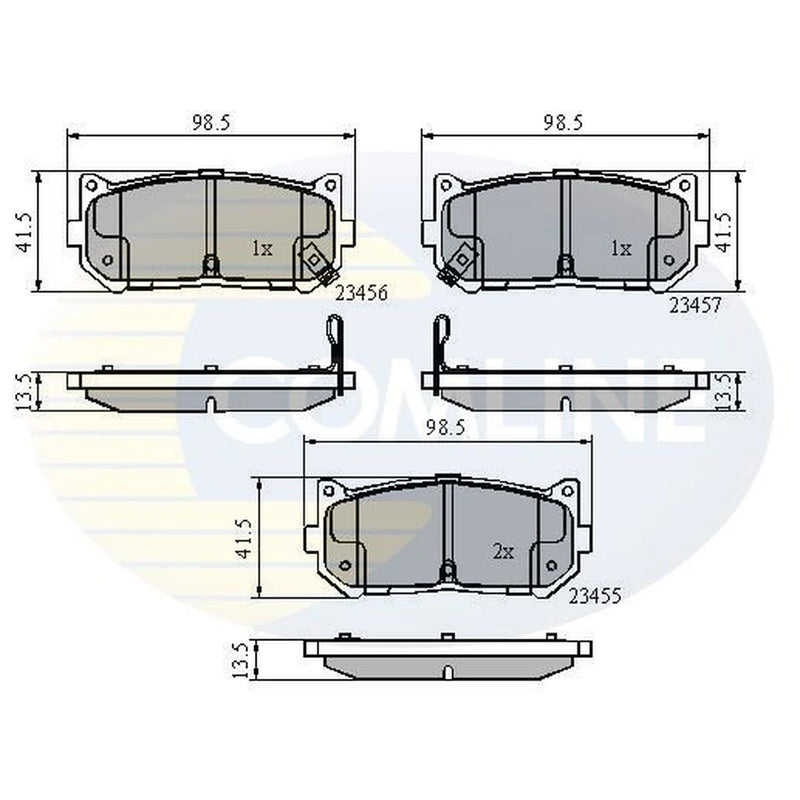 Comline 4 x Rear Brake Pad Set CBP3906